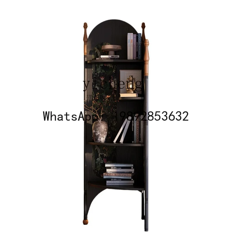 

Cabinet French Retro Living Room Corner Solid Wood Corner Cabinet Bookshelf
