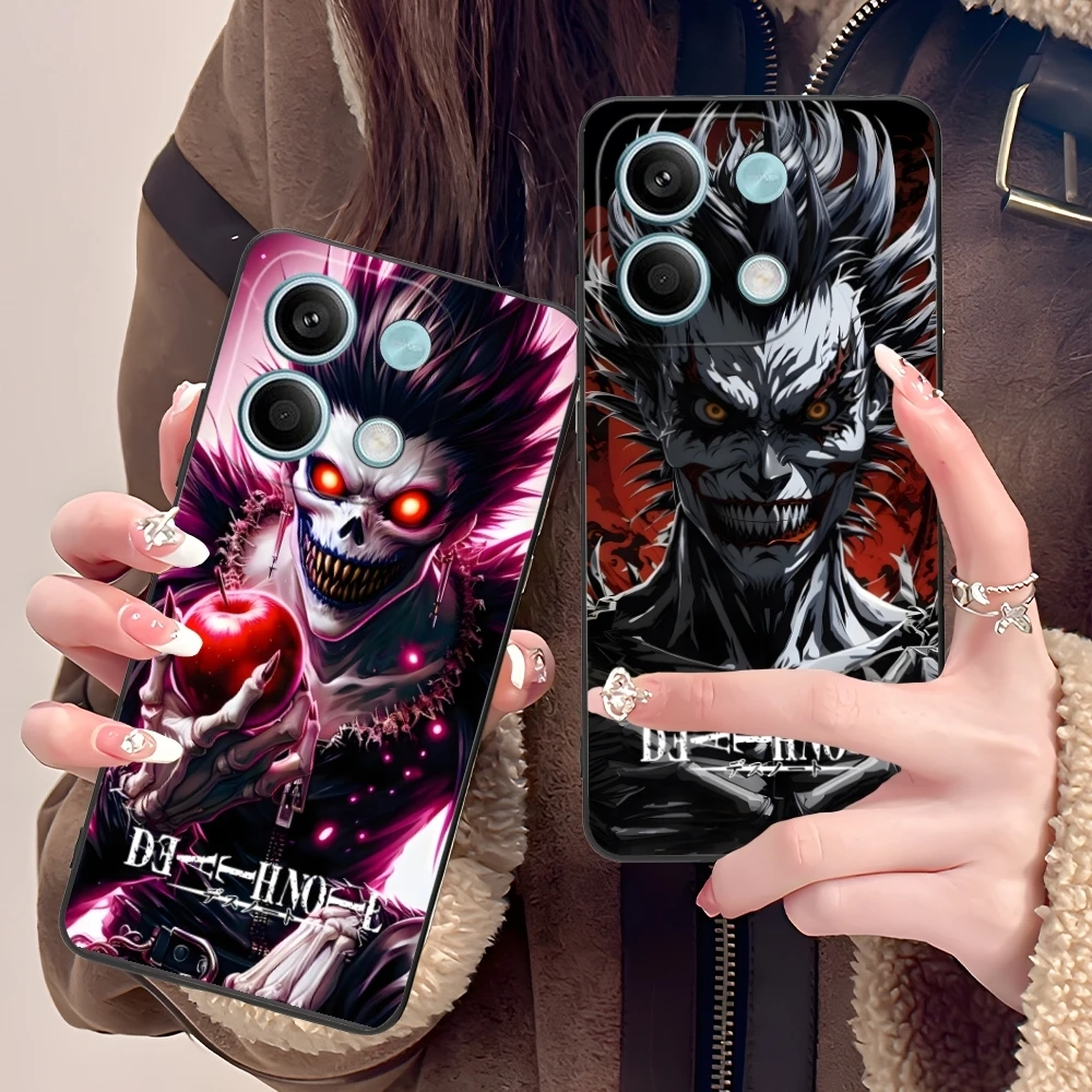 Death Note Ryuk Mobile Cell Phone Case for Xiaomi POCO M6 M5 M4 M3 X6 X5 X4 X3 F6 F5 F4 F3 F2 C40 Pro GT 5G Black Cover Shell