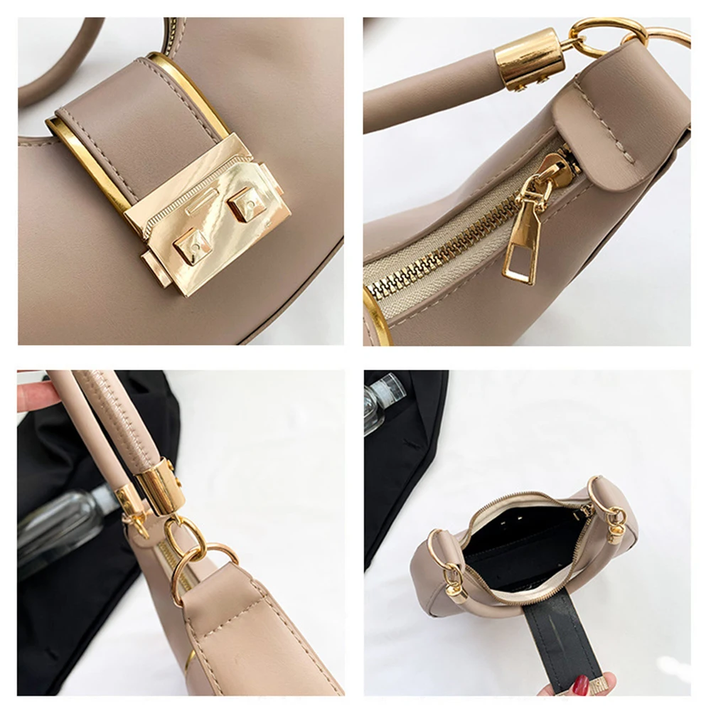 Fashion and casual PU solid color shoulder bag, women's handbag, multifunctional armpit bag suitable for women's daily travel-ll image 5