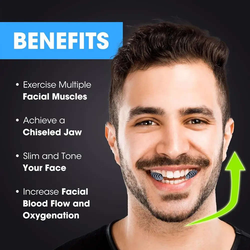 Jawline-Silicone للتمرين من أجل الجنس ، فكين مثالي ، طراز مطور ، مدرب فك ، مقوي ، 3 مستويات مقاومة