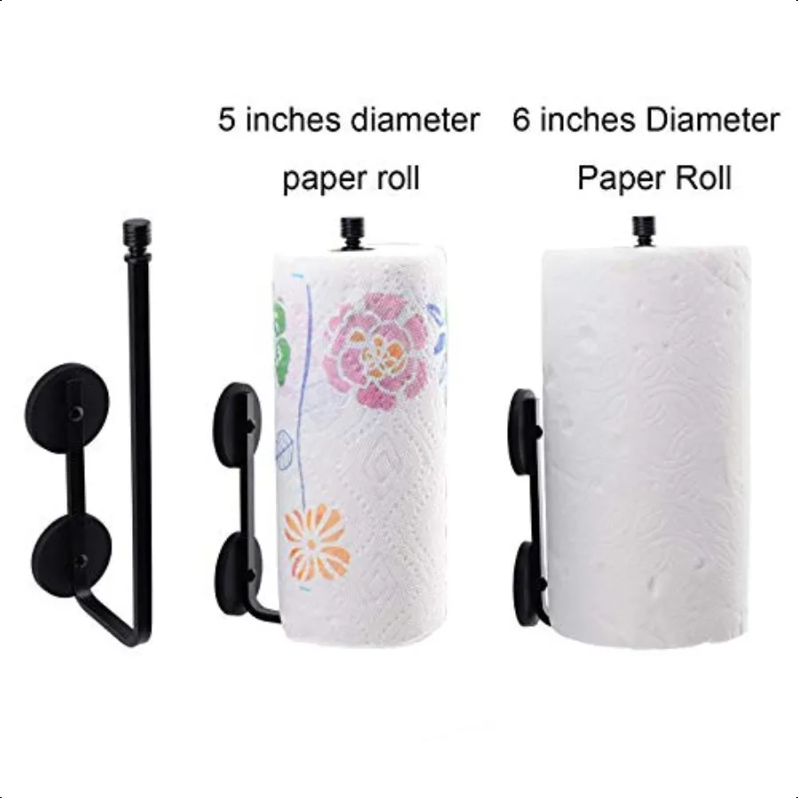 Porta asciugamani di carta magnetico Porta asciugamani di carta Torre Bar per frigorifero Armadietto in metallo Nero