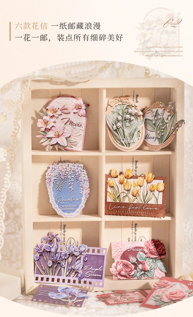 Journal GO 15-teiliges Set mit geprägten Textur-Aufklebern für Journaling, Scrapbook-Dekoration, 3D-Blumen-Sticker für Collage, Geschenkkarten, DIY – Detail 6