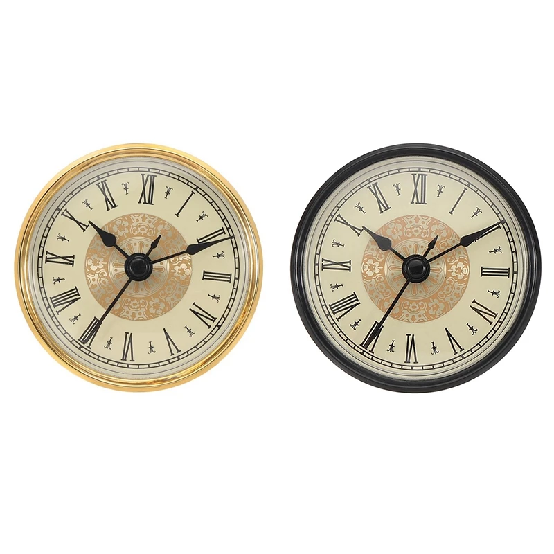 ミニクォーツ時計インサート,ラウンドムーブメント,ローマ数字ミニ時計,61mm,直径3.1インチ,70mm