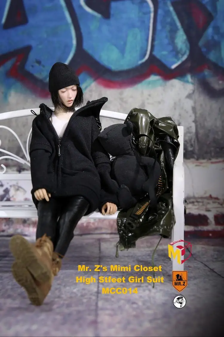 Mcc014 1/6 escala feminino soldado mr. z mini armário high street hip hop tendência menina roupas ternos modelo para 12 figures figures figuras de ação corpo