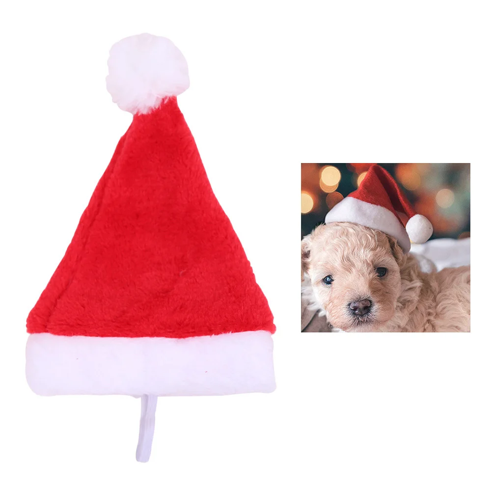 

1Pcs Pet Christmas Hat Bright Color Adorable Costume for Dog Party Photoshoot Christmas Celebration Dog Xmas Hat