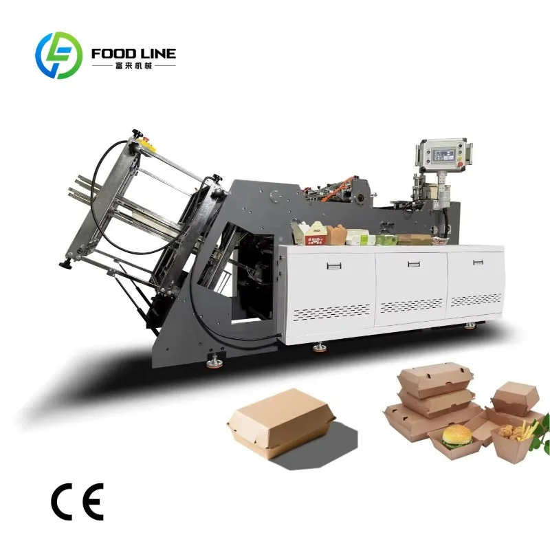 High Speed PLC Controlled Paper Box Making Machine with High Efficiency High Automation for Lunch Take Away Cake Food Packaging