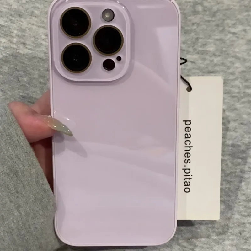 Funda de lujo con protección de cámara de vidrio templado en colores candy para iPhone 17 16 15 14 13 12 Pro Max, a prueba de golpes con borde y cubierta trasera dura 2