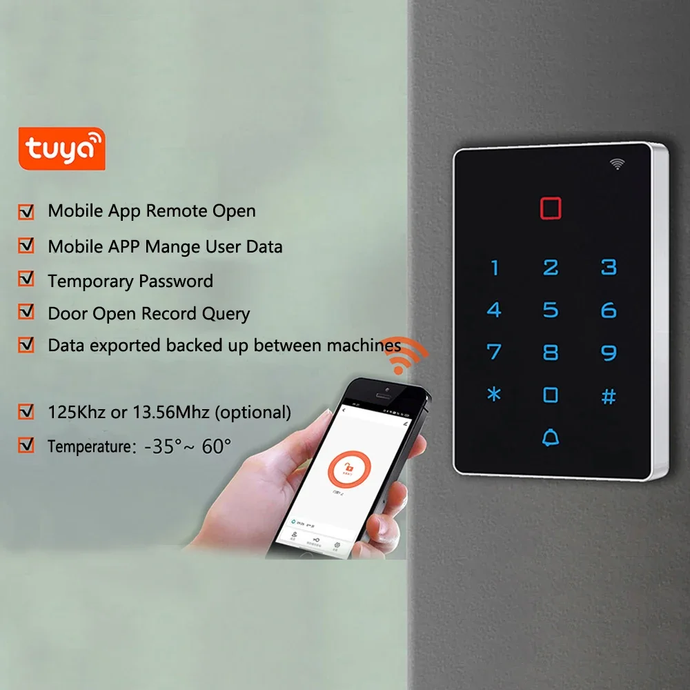 Wifi Access Control Rfid Card Smart Gate Remote Lock Waterproof Magnetic Lock With Rainproof Cover Work With Tuya APP Mobile