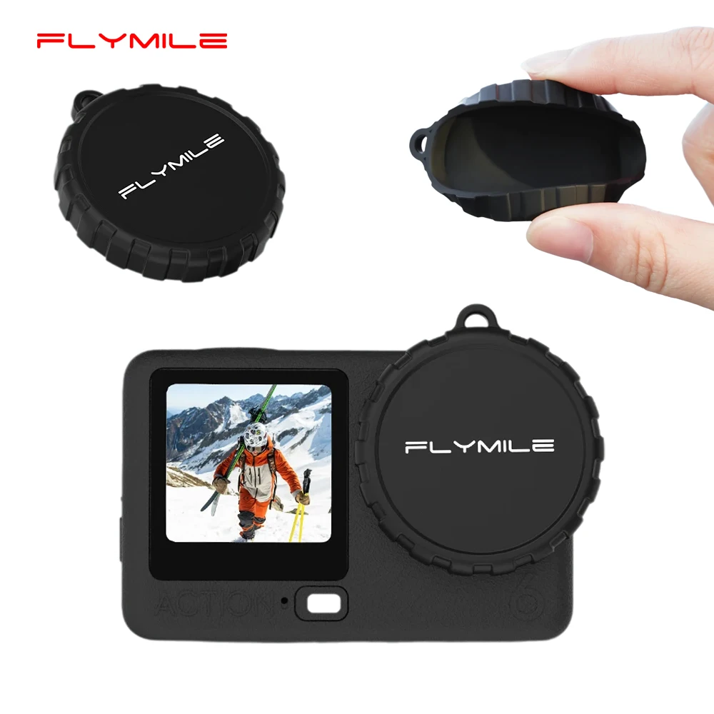Flymile Lens Protective Cover for DJI Omso Action 6 Accessories Silicone Dust-proof Lens Protective Case Cap