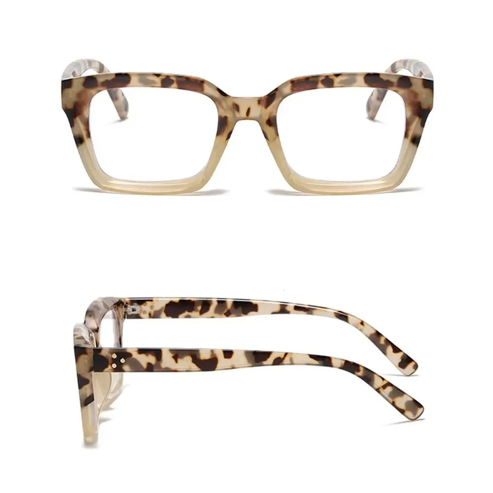 Fashion PC Anti-UV Blue Rays Glasses Square Ultra-light Computer Goggles Solid Color Big Frame Eyeglasses Women