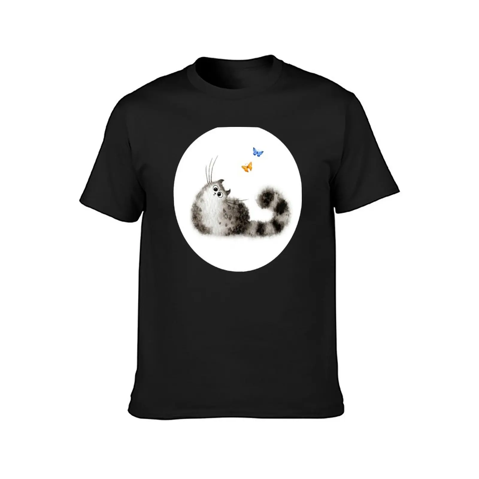 Fuzzy Cat #3 T-Shirt plus sizes Blouse cute clothes t shirts for men cotton