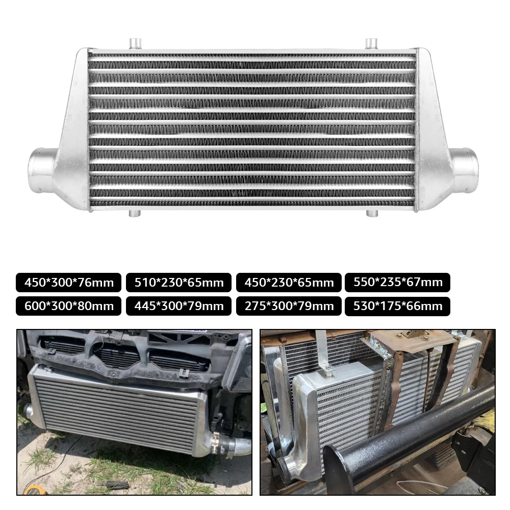 Car Universal Front Mount Tube Intercooler Automotive Cooling Systems Aluminum Turbo Intercooler OD 65/76mm Charge Air Cooler