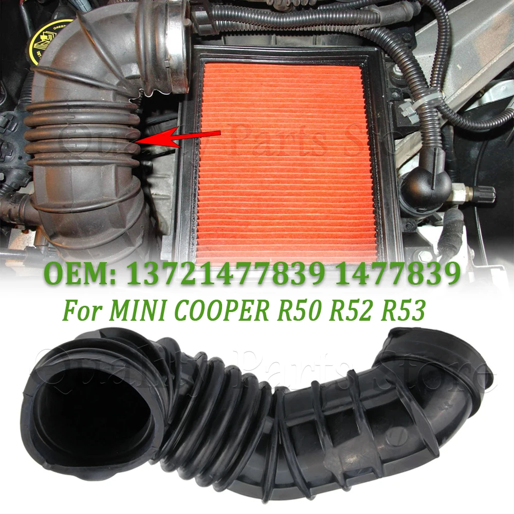 Nueva manguera de admisión de aire del motor, manguera de la carcasa del filtro de aire a la carcasa del acelerador para BMW MINI Cooper, manguera del filtro de aire 13721477839 1477839