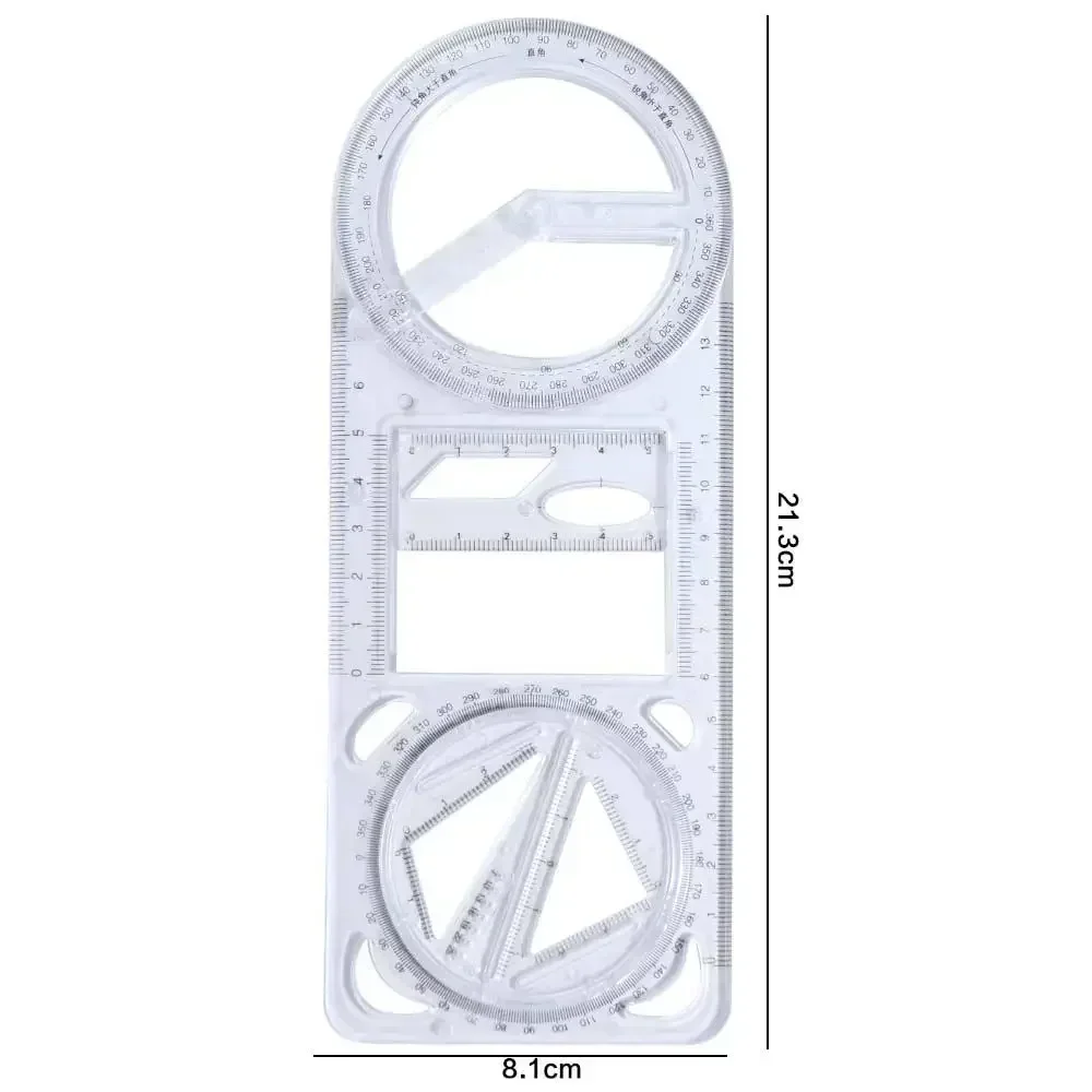 Activity Angle Drawing Ruler Multifunctional Ruler Straight Geometry Ruler Measurement Transparent Drawing Template