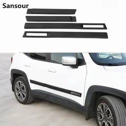 Sansour New ABS Body Side Moulding Door Cover Trim Kit Molding Protector Car Styling Mouldings for Jeep Renegade 2015 2016 up