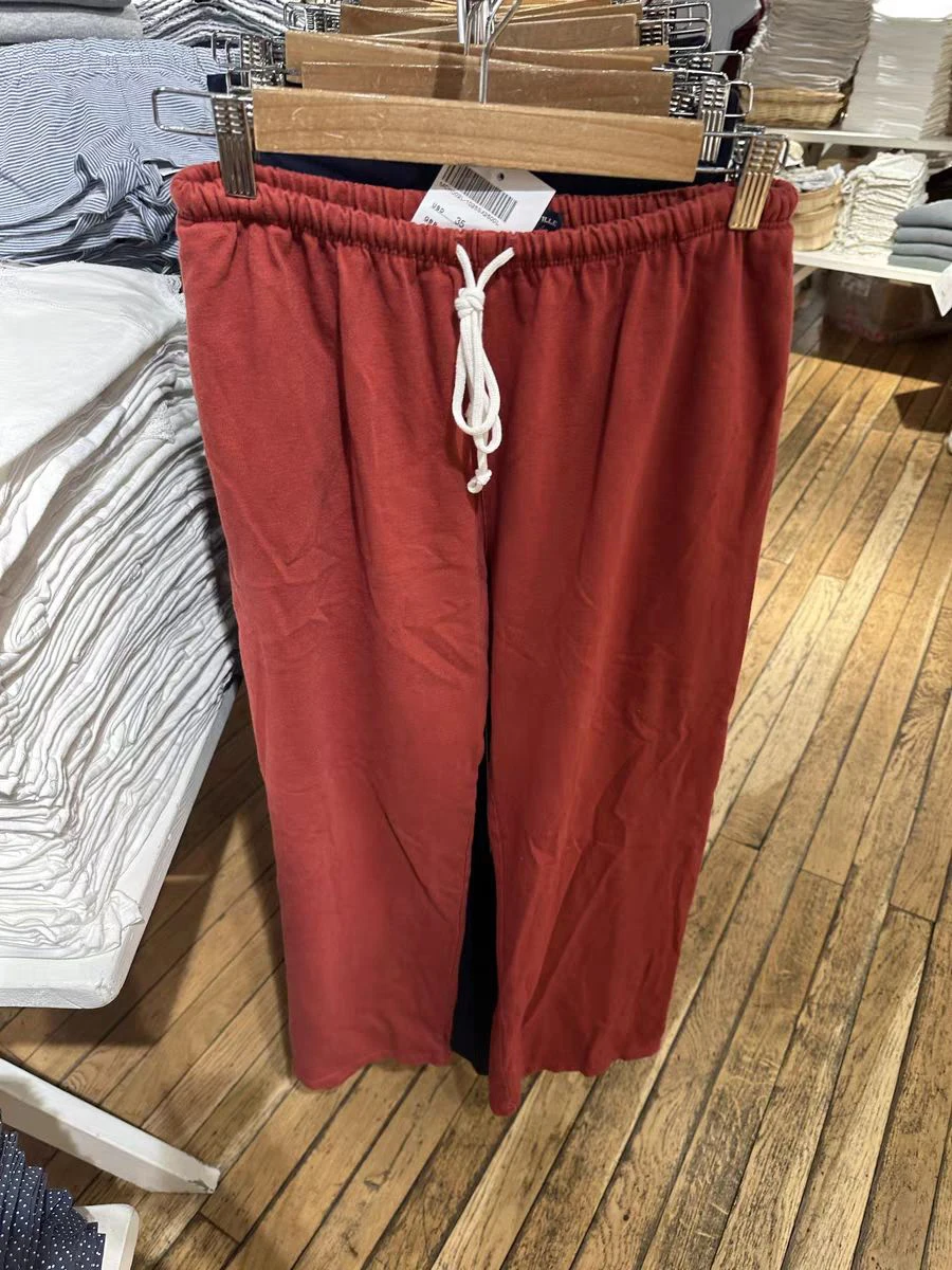 Nowe czerwone proste spodnie dresowe ze sznurkiem damskie jesienne wysokiej talii bawełniane spodnie szerokie nogawki Vintage Streetwear Casual spodnie sportowe — zdjęcie 4