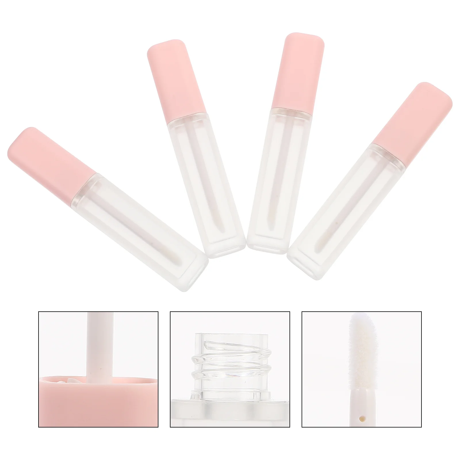 

4 Pcs 6ml Lip Glaze Empty Bottle Tubes for Cosmetics Plastic Subpackaging Stick Gloss with Wand Tint Containers Lipstick