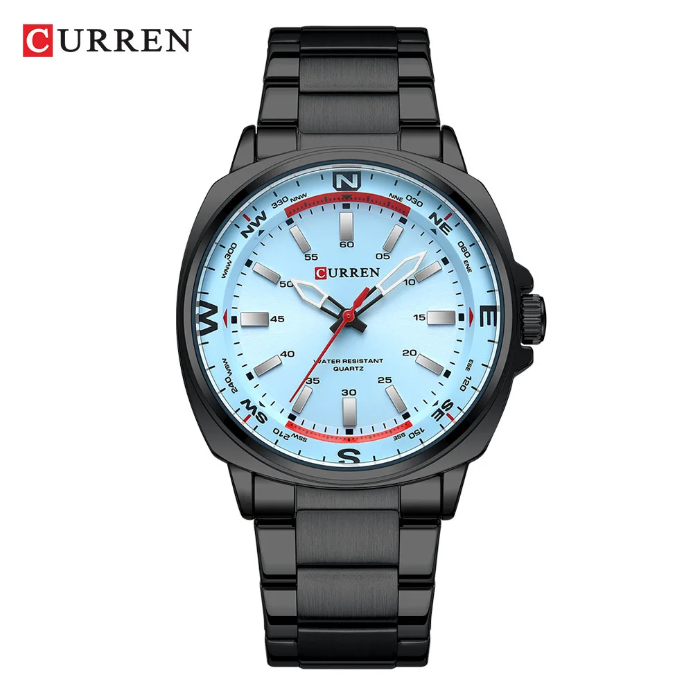 CURREN 8455 Herren-Quarzuhr, großes Zifferblatt, wasserdichtes Edelstahlarmband, lässige Business-elegante Uhren für Herren, reloj hombre 5