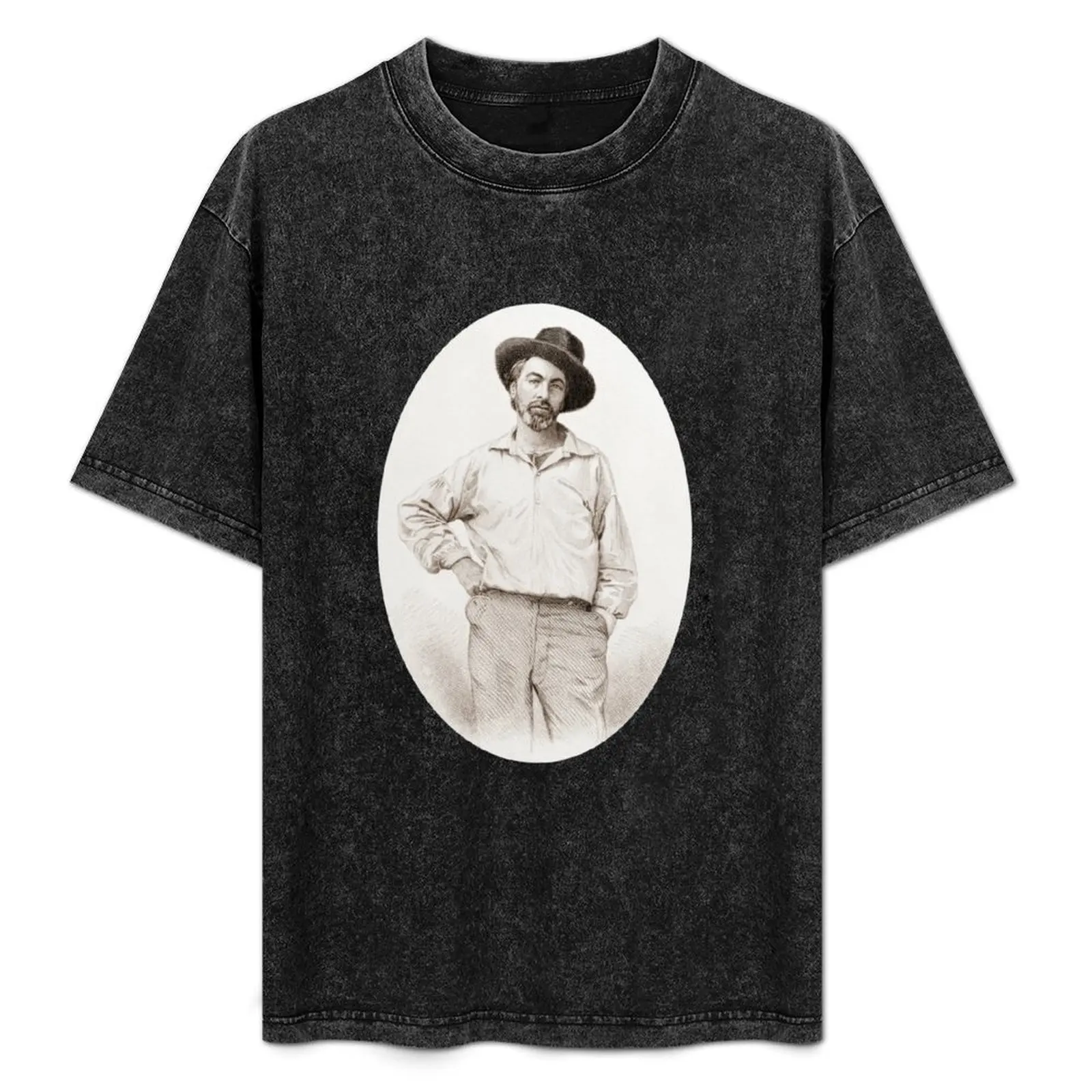 Walt Whitman Fan Poetry Reader Gift Poem Writer T-Shirt All Match Print Short Sleeve Top