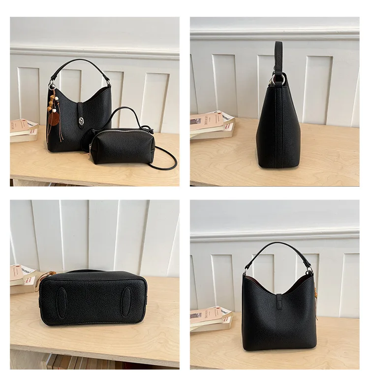 Vintage Bucket Composite Handbags for Women Crossbody Bags Designer Shoulder Bag Female Satchel Ladies Big Totes Work Commute view 5