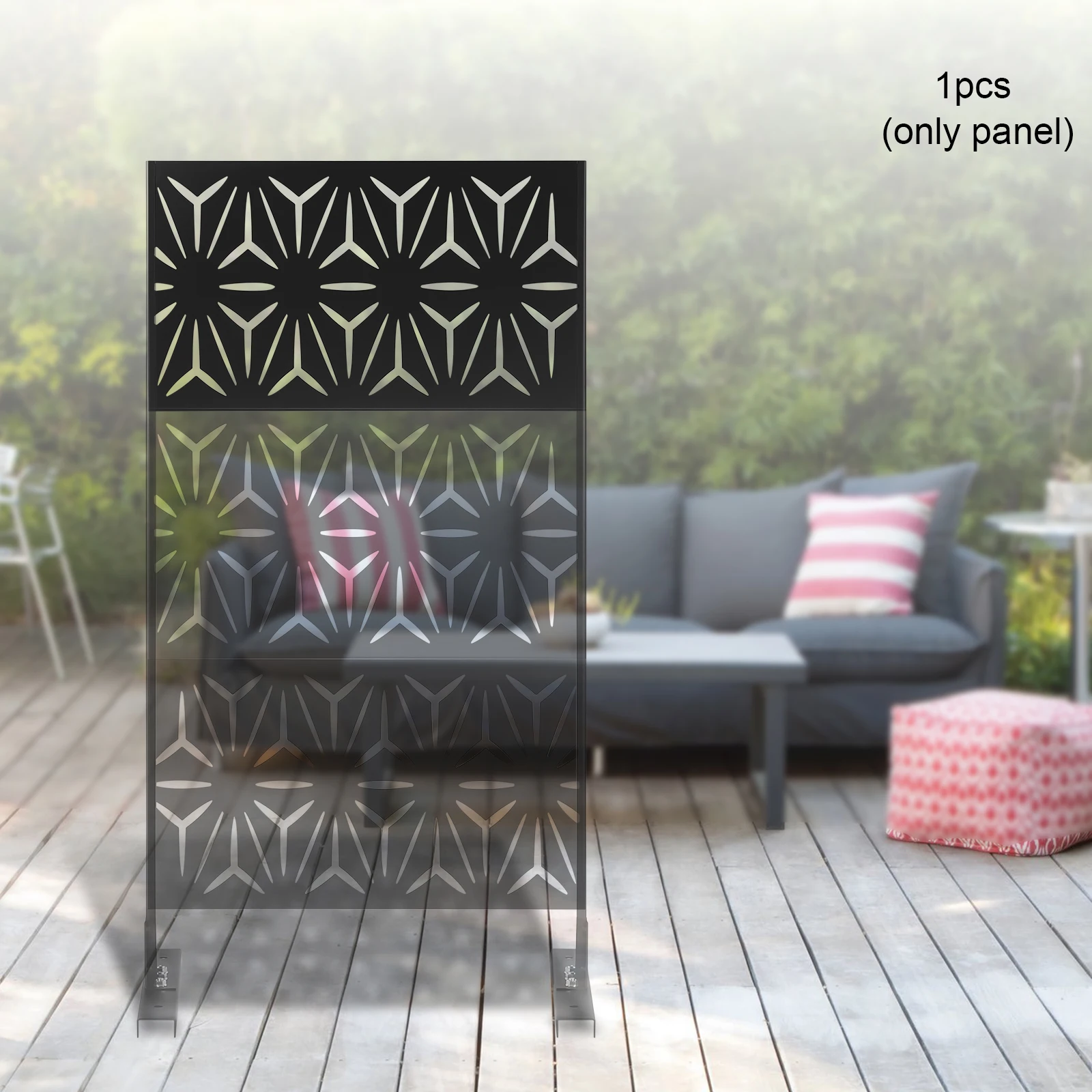 Decorative Privacy Screen Panel & Stand Steel Black Privacy Screen Garden Fence Steel Laser Cut Privacy Screen Decorative Patio