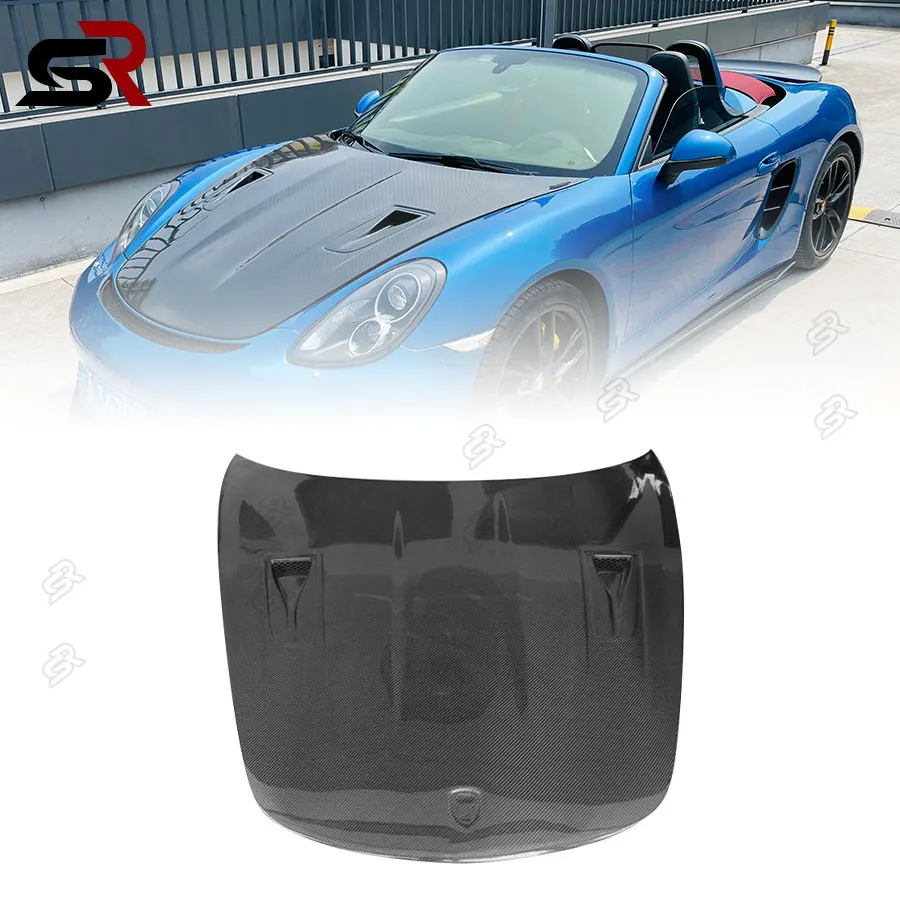 For Porsche 718 981 Carbon Fiber Front Bumper Hood Engine Cover Hood Cover Tuning Accessories Body Kits