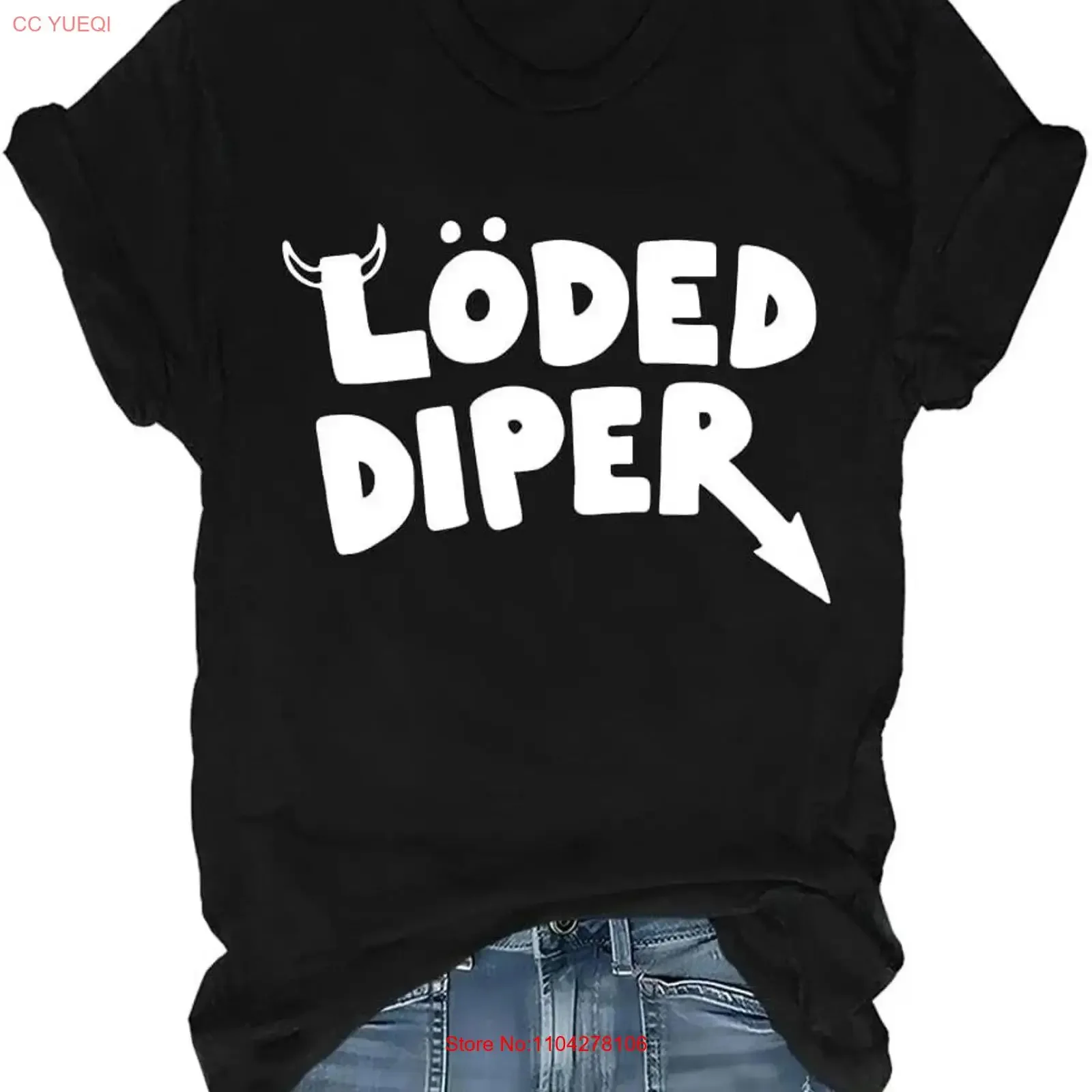 Loaded Diaper T Shirt Vintage Black Solid Adult Cotton AllSize long or short sleeves vintage Washed fashion streetwear