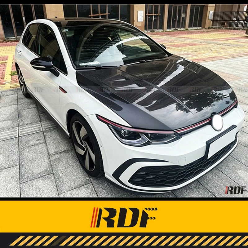 Suitable for Golf 8 GTI Modify Hood Carbon Fiber Aspec Hood Engine Cover Vented Hood Bonnet Exterior Cap Cover Body Kit