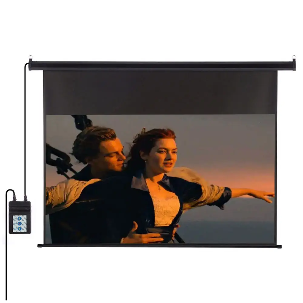 

120 Inch 16:9/4:3 Electric Projector Screen Ceiling Embedded Automatic Lifting Remote Control Wall Mounted Projection Screen