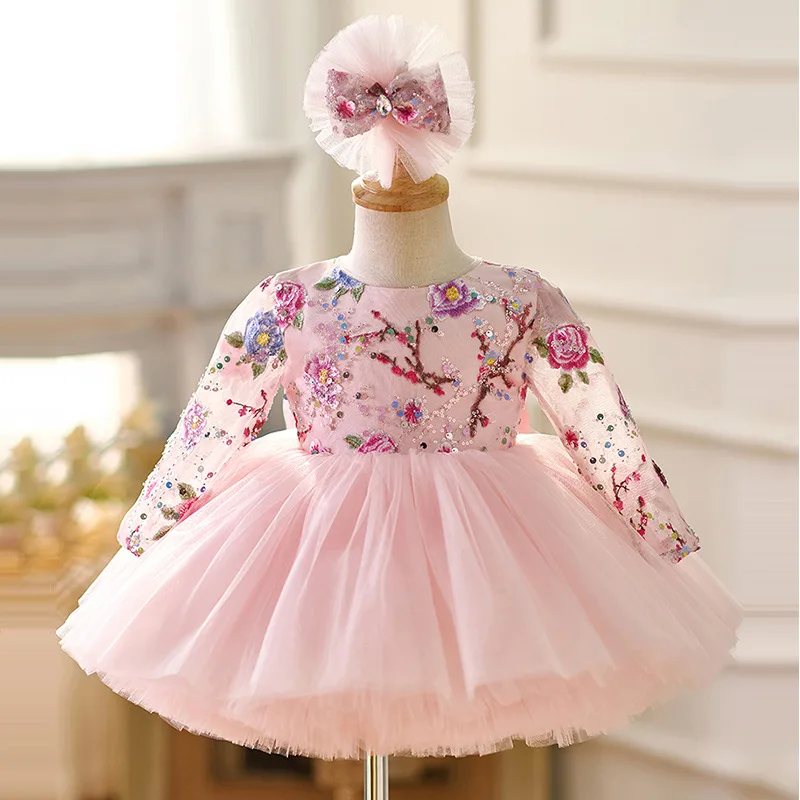 

Gorgeous Sequin Children Evening Dresses for Girls 1-12 Years Kids Birthday Party Fluffy Ball Gown Wedding Prom Formal Dress