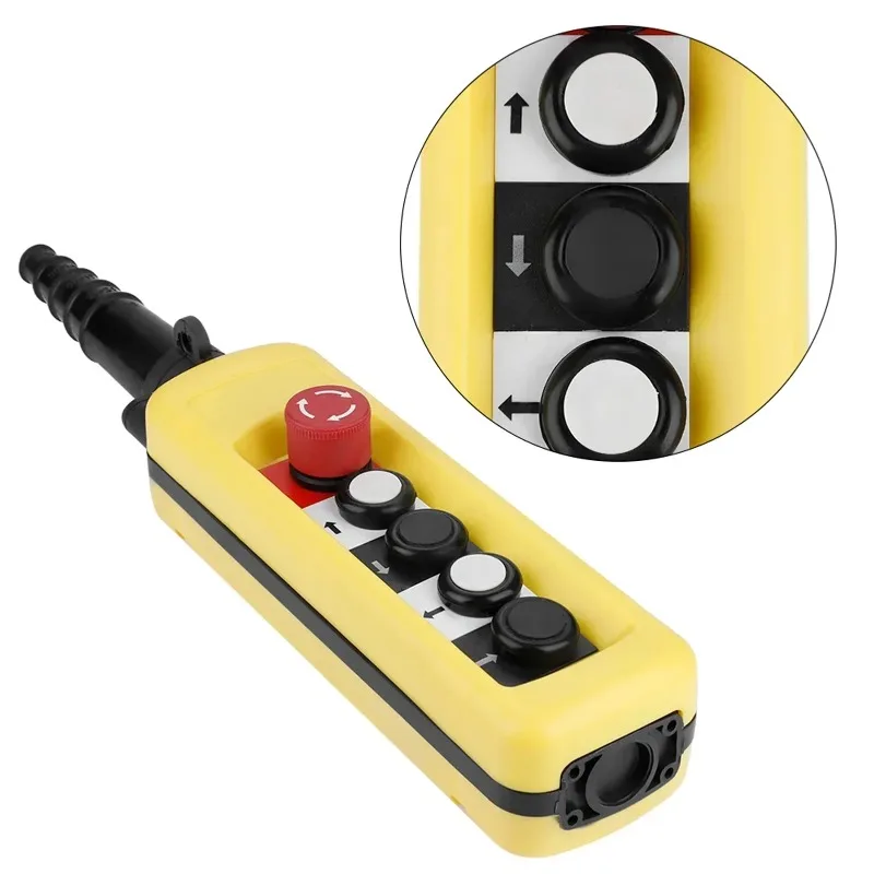 Crane Chain Hoist Push Button Switch Lifting Pendant Controller 4 Buttons