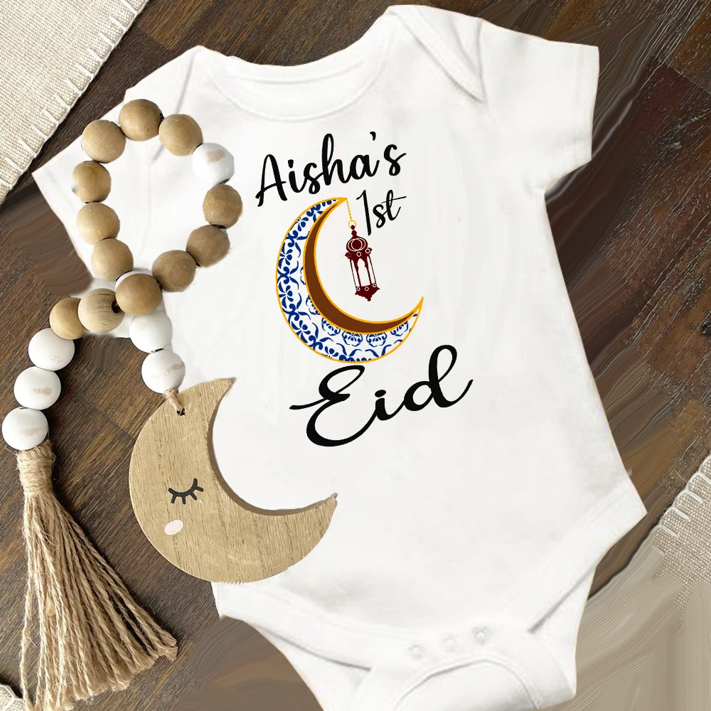 Personalised Eid Ramadan Baby Rompers Custom Name Boys Girls Eid Outfits  Jumpsuit Infant Ramadan Clothes Islamic Muslim Outfits