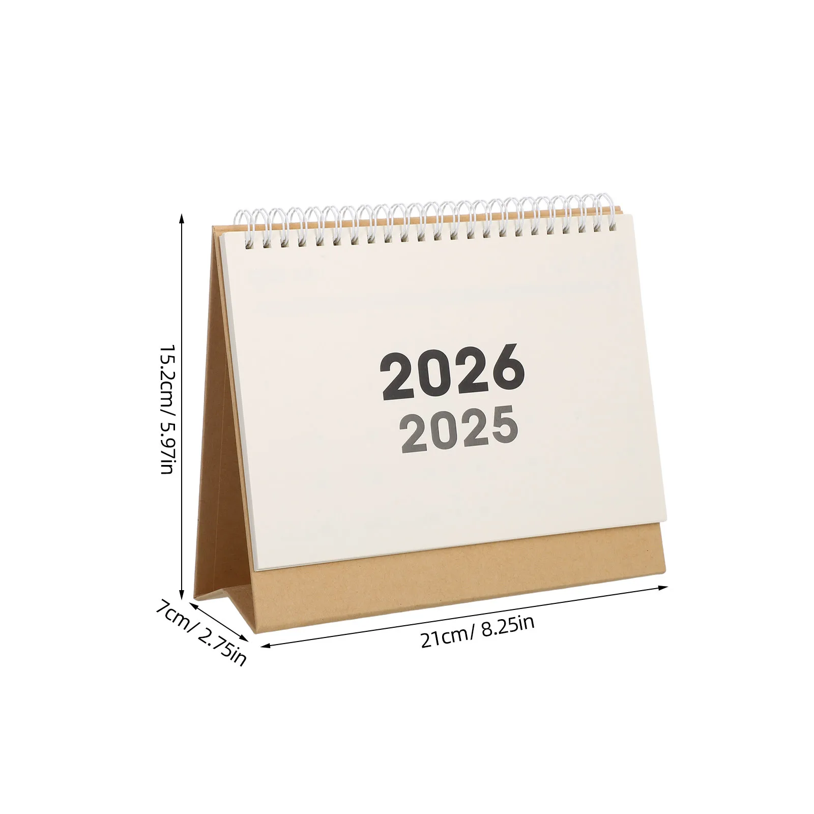 ปฏิทินตั้งโต๊ะแบบมินิมอล 1 ชุด ปี 2025-2026 ปฏิทินรายเดือนแบบตั้งโต๊ะ  พื้นที่จดบันทึกขนาดใหญ่  ปฏิทินตั้งโต๊ะขนาดกะทัดรัด สำหรับสำนักงานและบ้าน