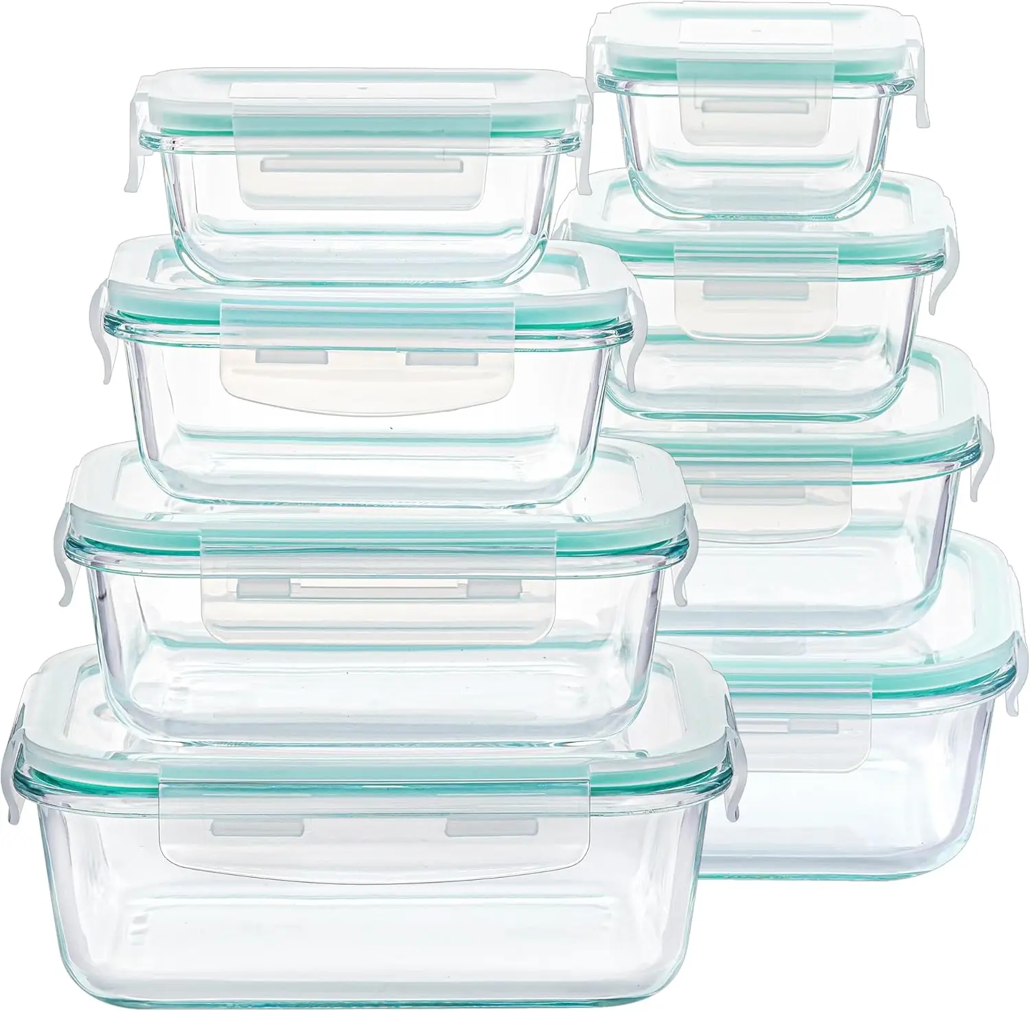 

8-Pack Glass Food Storage Containers with Airtight Lids, Microwave, Oven, Freezer & Dishwasher Safe, BPA-Free
