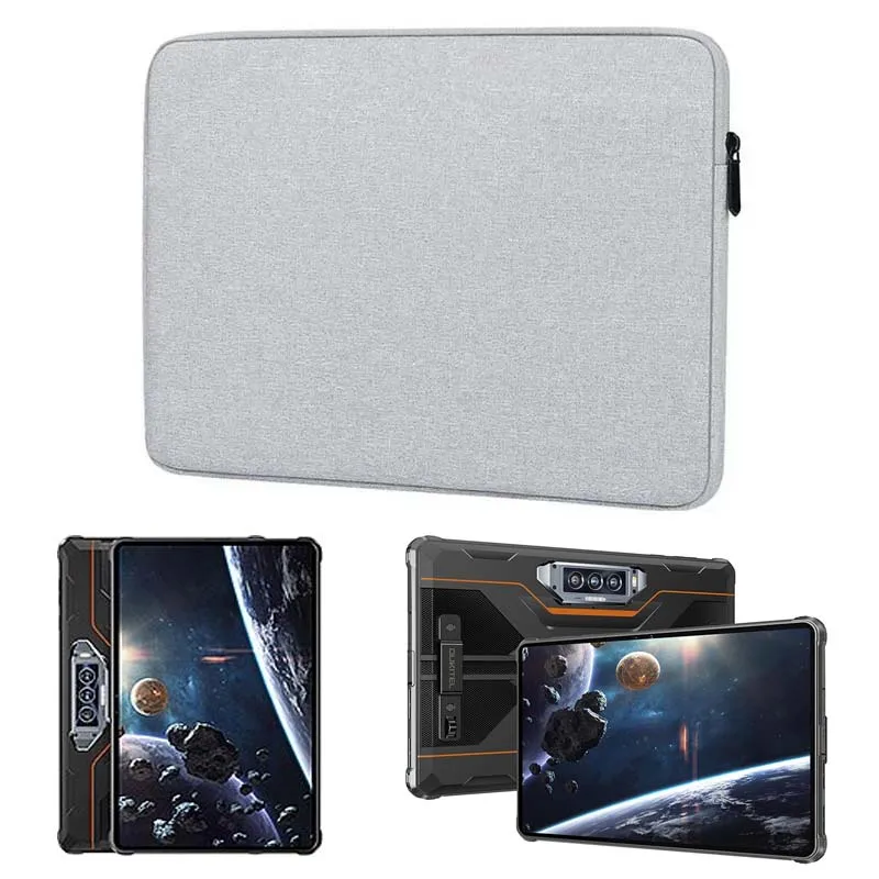 Torba na tablet Oukitel RT8 RT10, wodoodporny pokrowiec z płótna, etui z zamkiem błyskawicznym, wyściółka z mikrofibry chroniąca przed zarysowaniami, etui do przenoszenia zapobiegające upadkom.