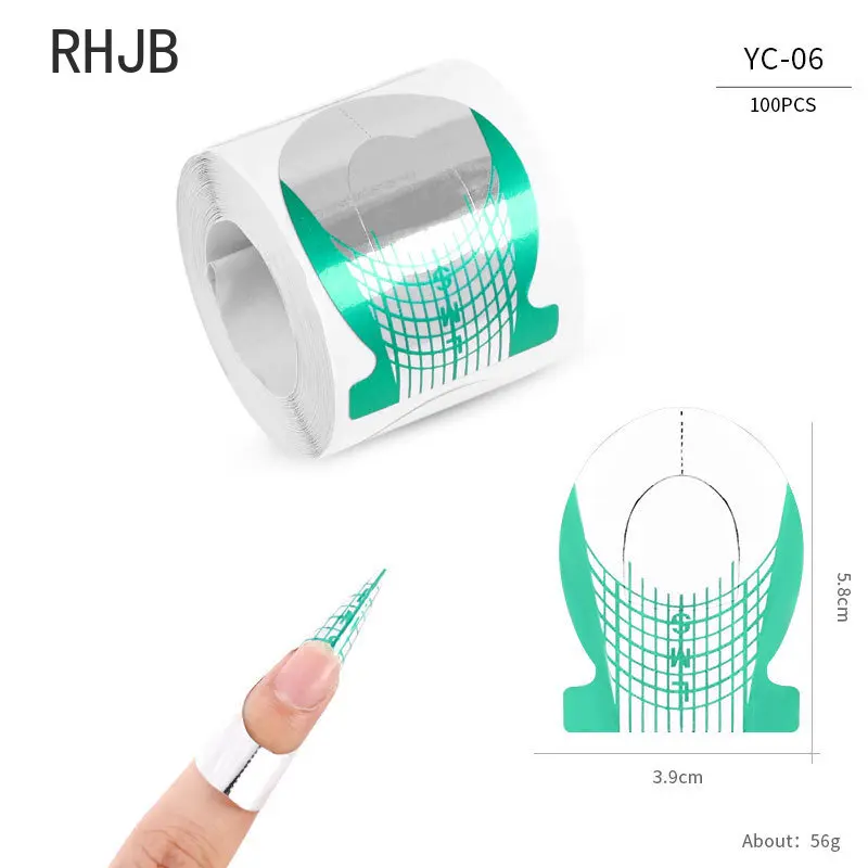 50/100 قطعة أشكال تمديد الأظافر جل الأشعة فوق البنفسجية من الإكليريك مانيكير تصميم فرنسي علوي استنسل بناء ملصق لفة لفن الأظافر #2