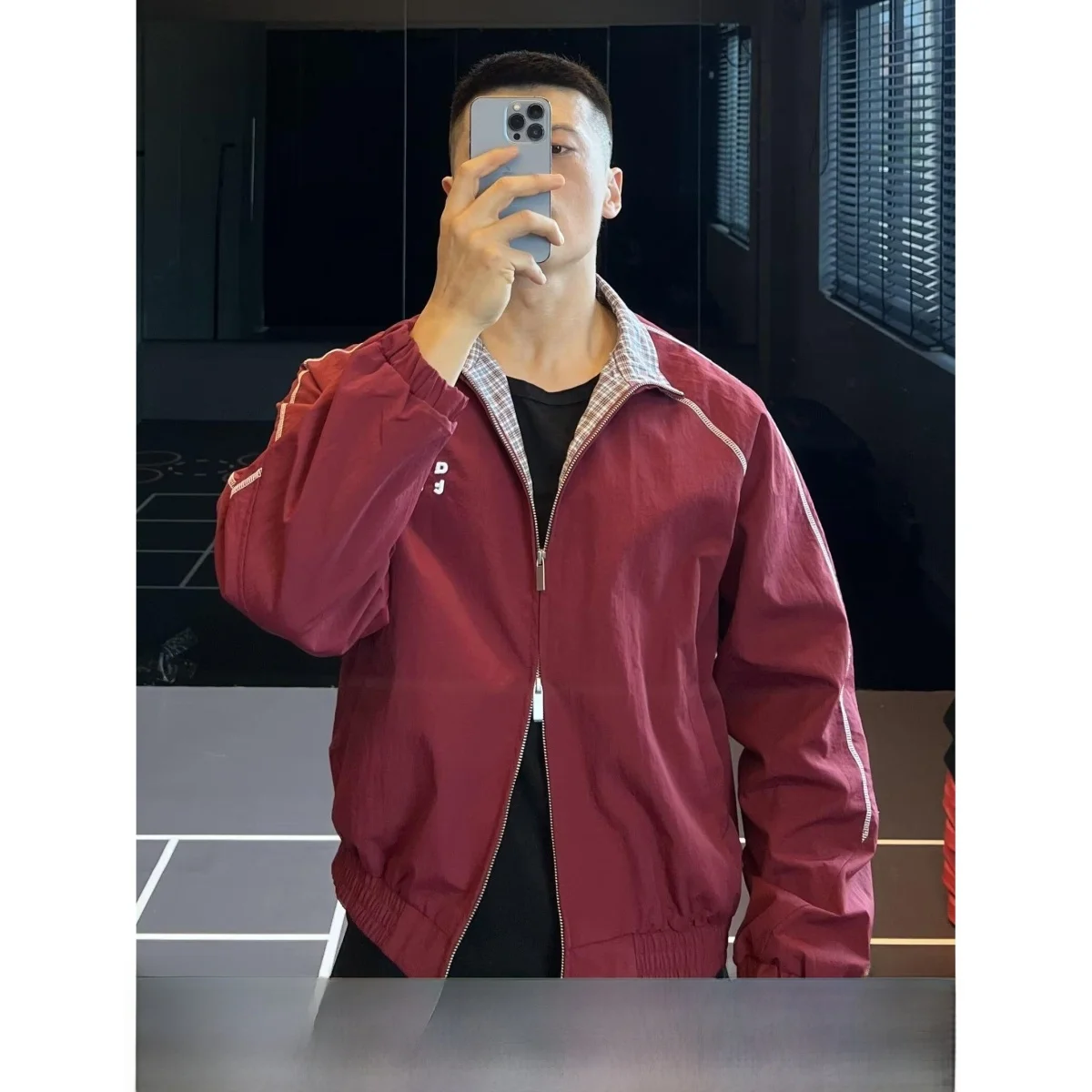 

Spring Autumn Loose Men's Jaet Hipster Street Sle Harajuku Korean Version Faionable Outerwear Stand Fit Long Sve