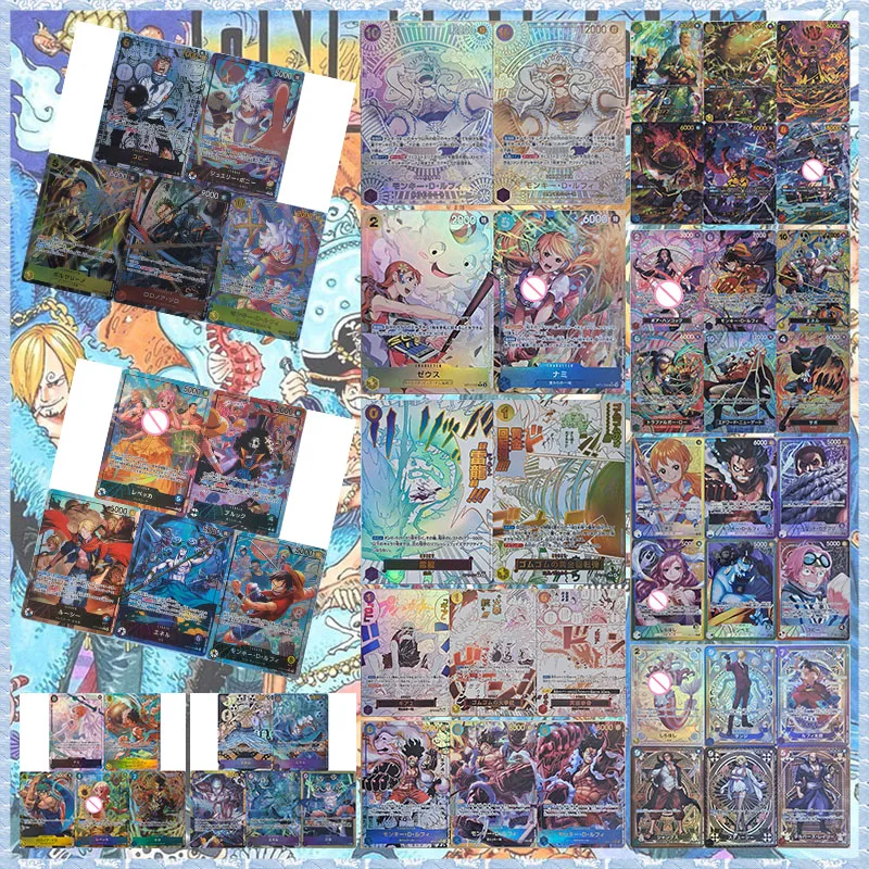 Anime ONE PIECE DIY ACG Nami Luffy Katakuri Shirahoshi Jinbe Sabo Sanji Shanks Zoro Law Enel Collectible Cards Birthday Toy Gift