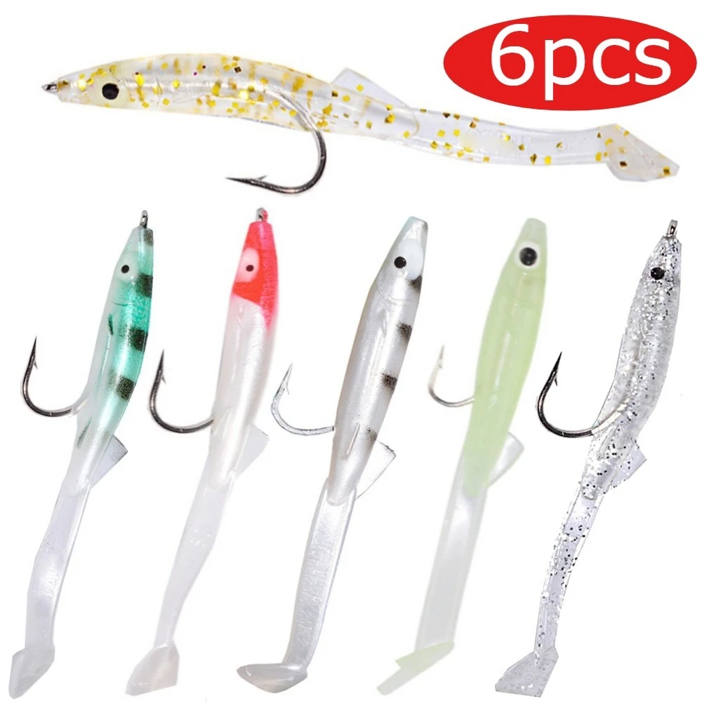 6pcs Fishing Lure Fish Eel Lure White Blue Soft Baits with Hook 80mm 2.3g  Small Fish Eel Artificial Bait Pesca Leurre Equipment - AliExpress 18