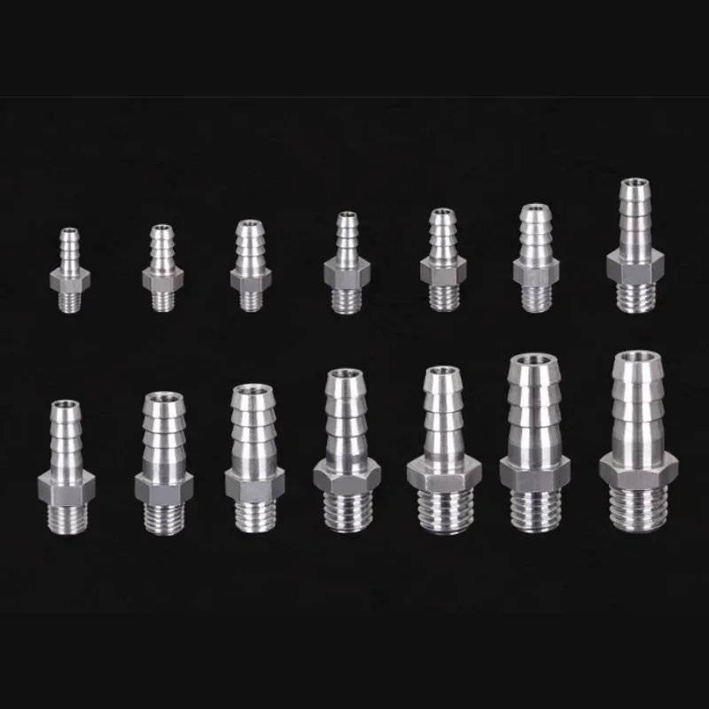 

304 Miniature M10 M12 M14 M16 Metric Male To 6mm 8mm 10mm 12mm Hose Barb OD Brass Barb Tube Fitting Coupler Connector Adapter