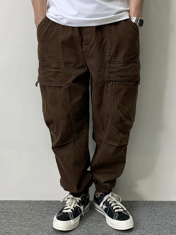 High Quality Long Staple Cotton Twill Multi-Process Cargo Pants Streetwear Khaki Work Pants For Men Harajuku Tactical Joggers - Image 5