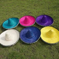 Summer Mexican Party Hat Colorful Wide Brim Straw Hats Men Women Summer Outdoor Sun Hat Sombrero Halloween Party Decor - Image 3