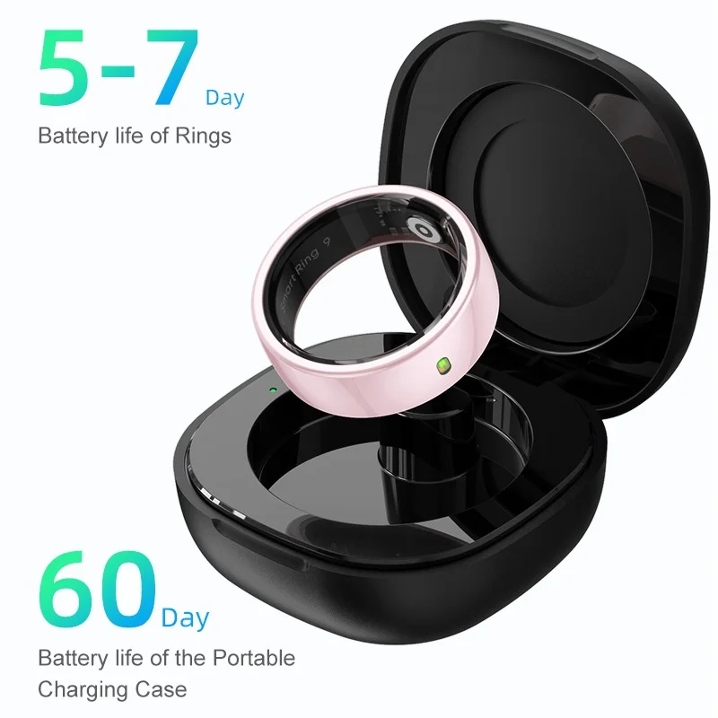 Usmiley Nuovo rosa musulmano Conteggio R5 Elogio Smart Ring Notifica Promemoria Monitor della temperatura della pelle Touch NFC Smart Ring