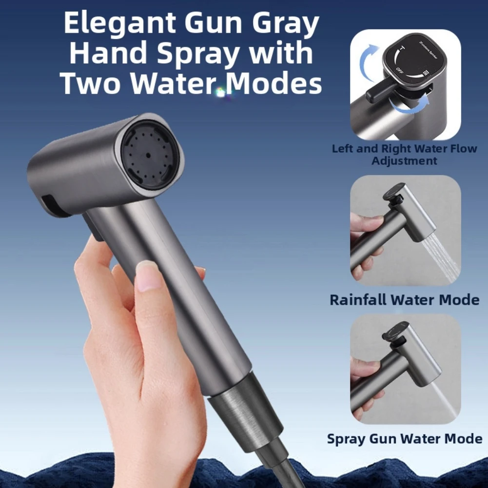 Compact bidet sprayer set with decorative cover seal tape and mounting hardware for complete setup in modern bathrooms