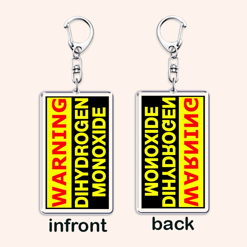 مضحك ثنائي الهيدروجين أول أكسيد المفاتيح بوس كيرينغ ل اكسسوارات حقيبة المياه العلوم H2O مفتاح سلسلة خاتم المشجعين الأصدقاء الهدايا #5
