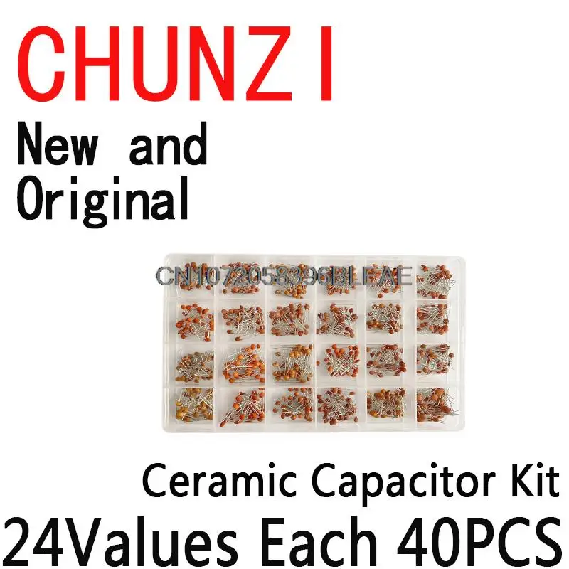 

960PCS 24Value*40PCS=960PCS 50V Assorted Assortment Set + Box Ceramic Capacitor kit