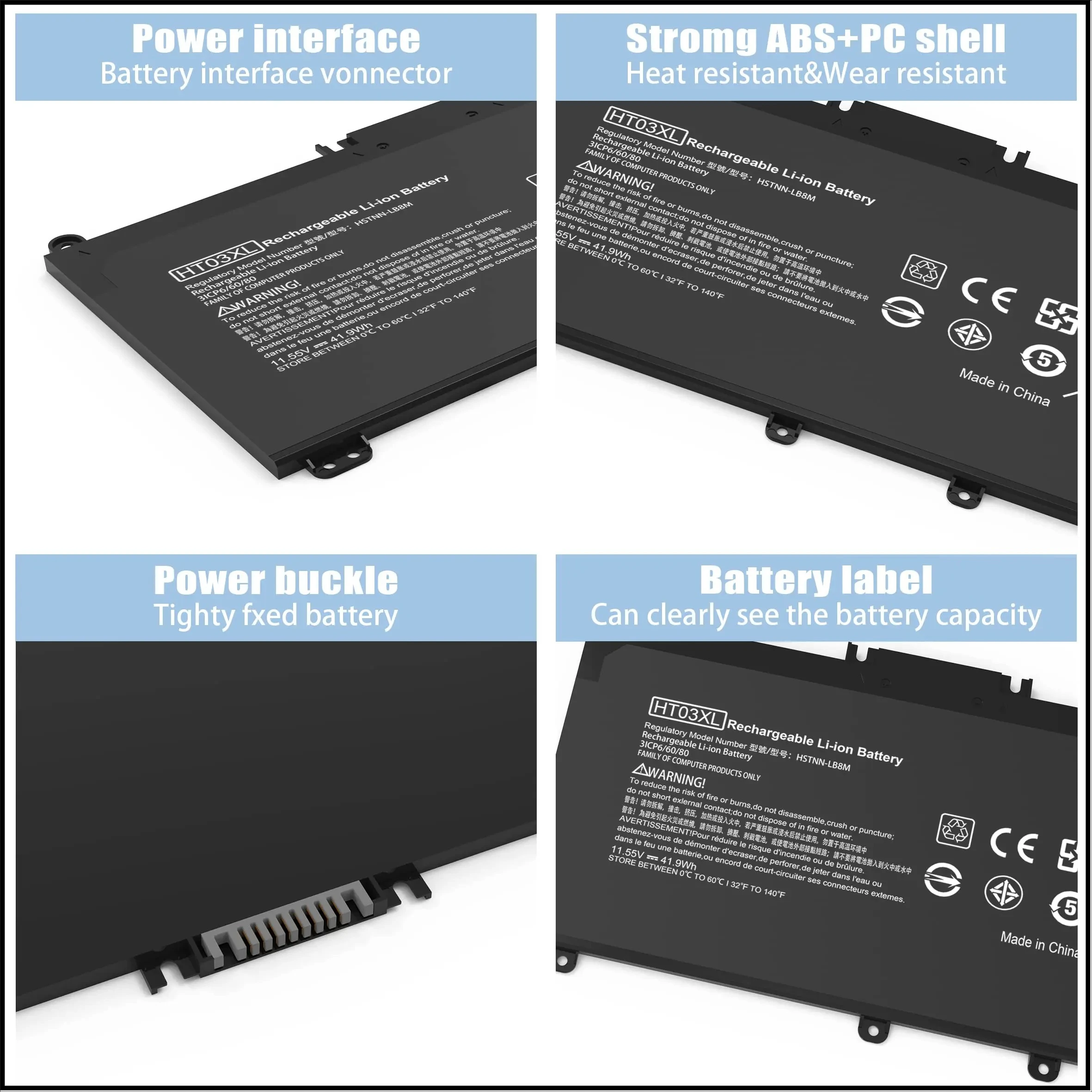 

HT03XL Laptop Battery High Compatibility 3630mAh Suitable for HP HT03XL 14-ce0027TX Notebook PC