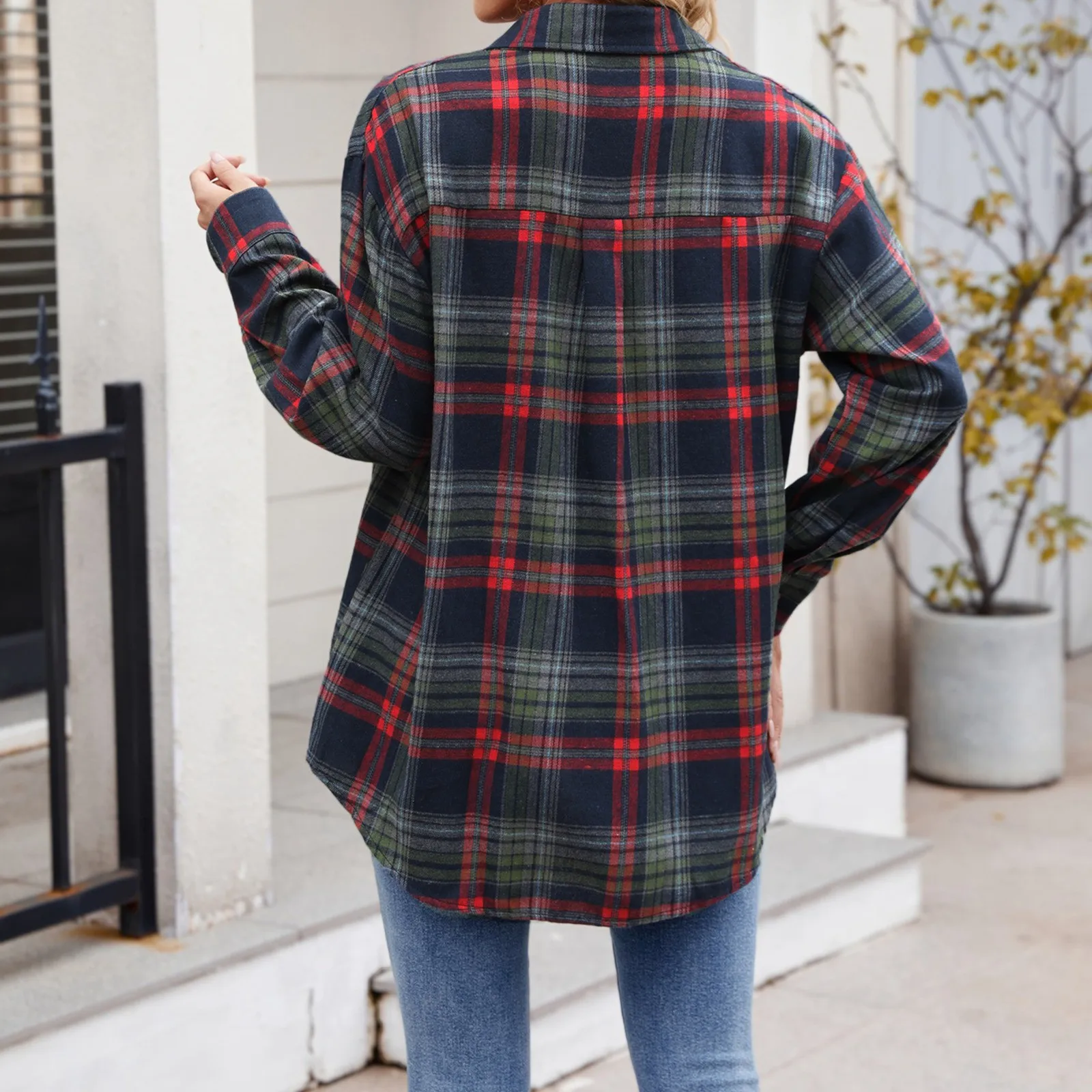 Women\'s Plaid Shirt Casual Autumn New Ladies Loose Tops Flannel Female Long Sleeve Blouses Korean Fashion Jacket Female Clothes