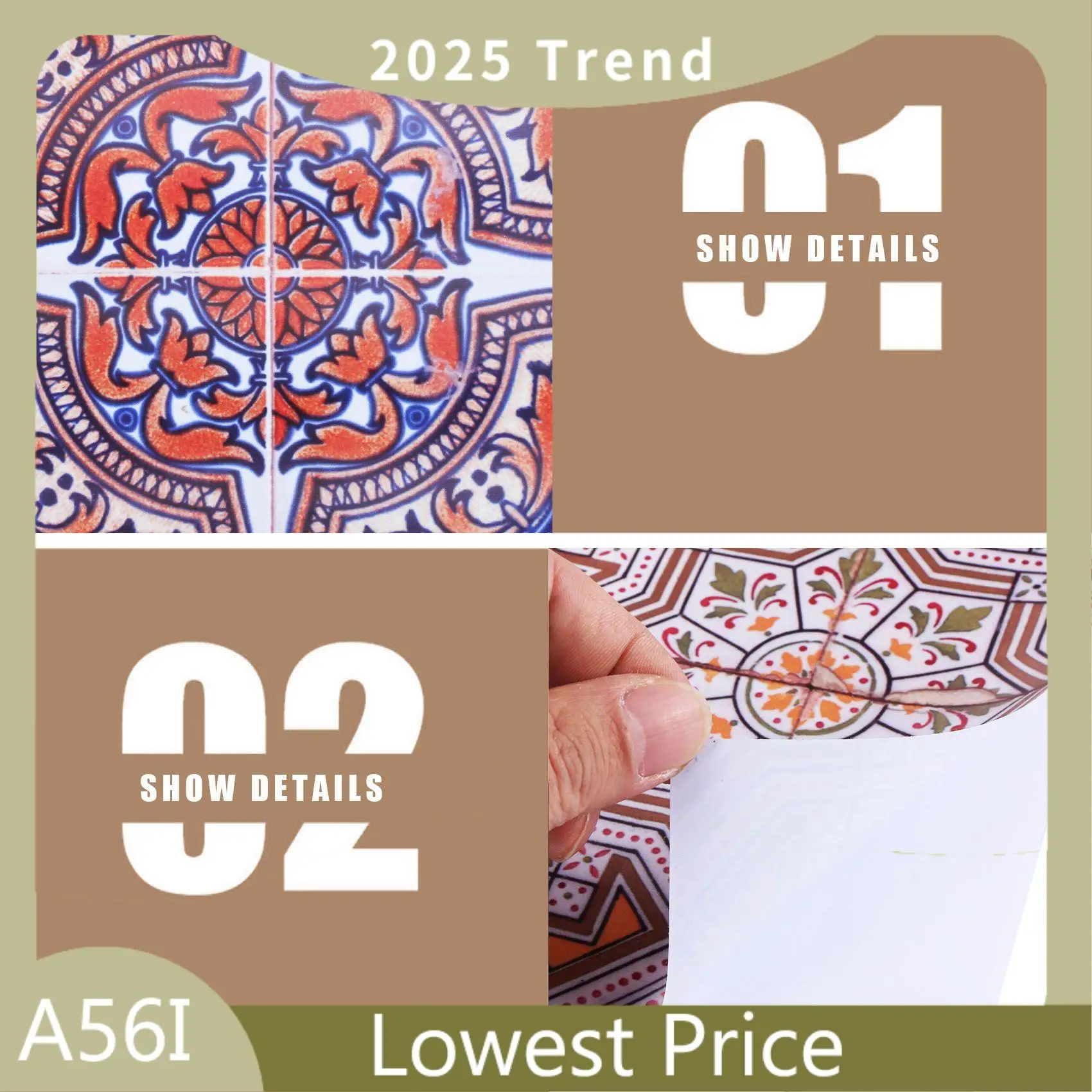 ABDD Peel And Stick Tile Backsplash Stair Riser Decals DIY Tile Decals Mexican Traditional Talavera Waterproof Home Decor Stairc