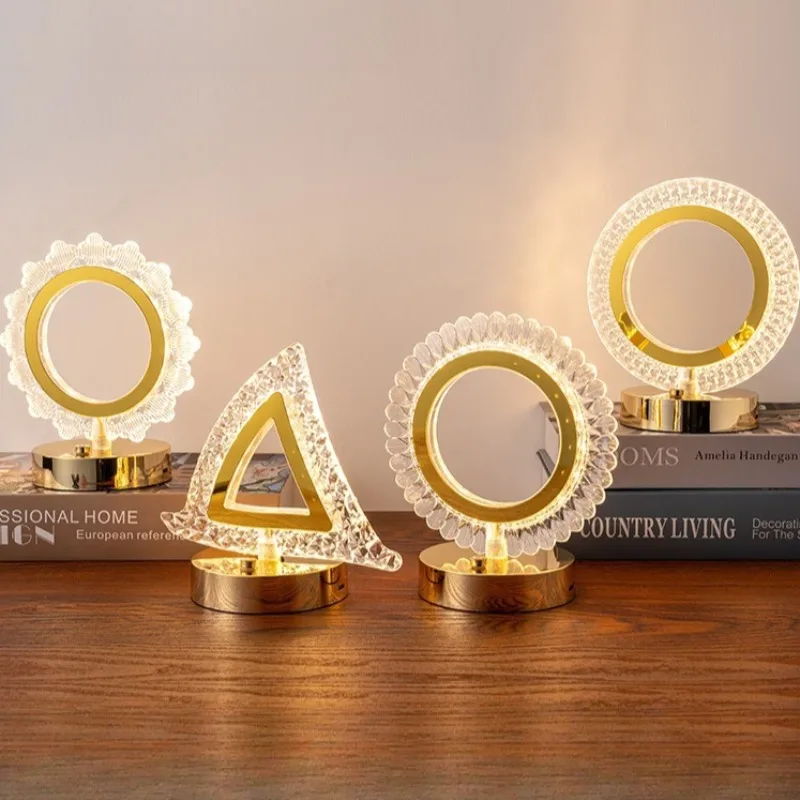 

USB перезаряжаемая светодиодная прикроватная лампа с регулируемой яркостью, освещение настроения для домашнего декора, креативный ночник, подарок для спальни, стола, наружного использования